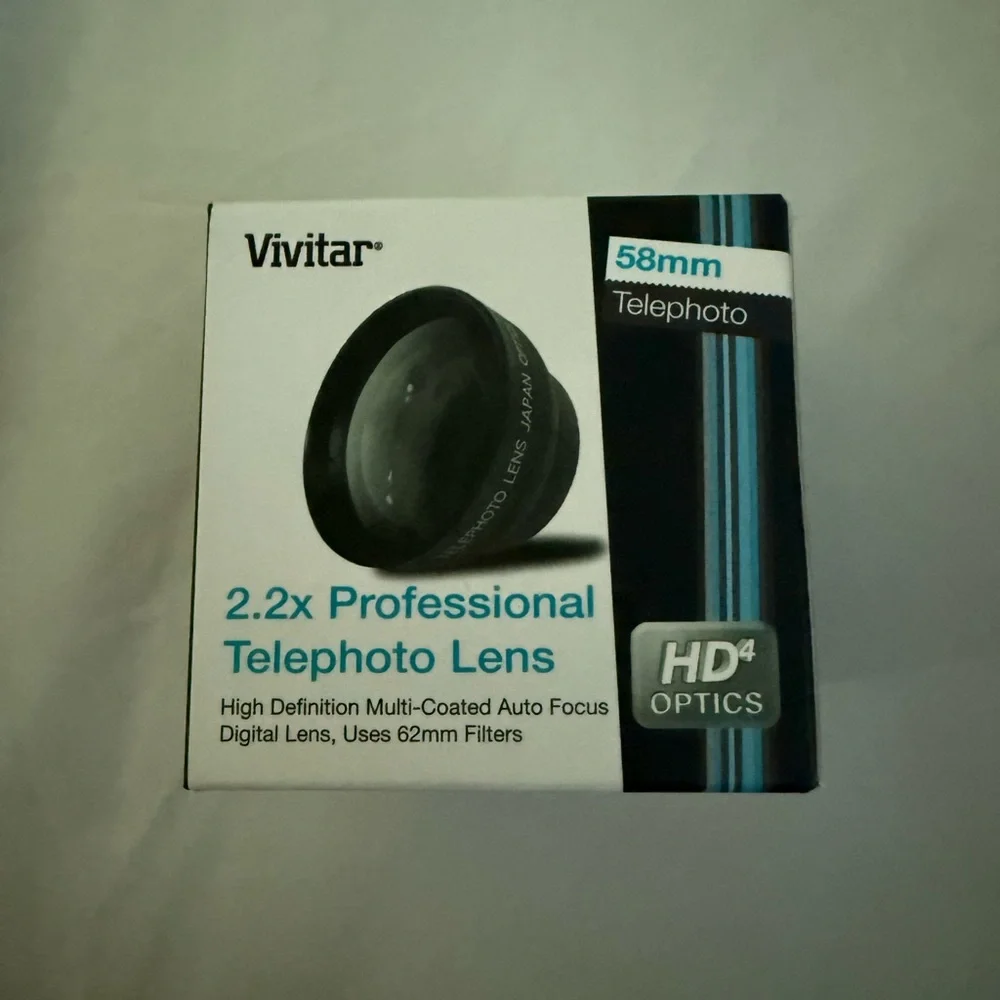 Black 2.2x Telephoto Lens for Cameras